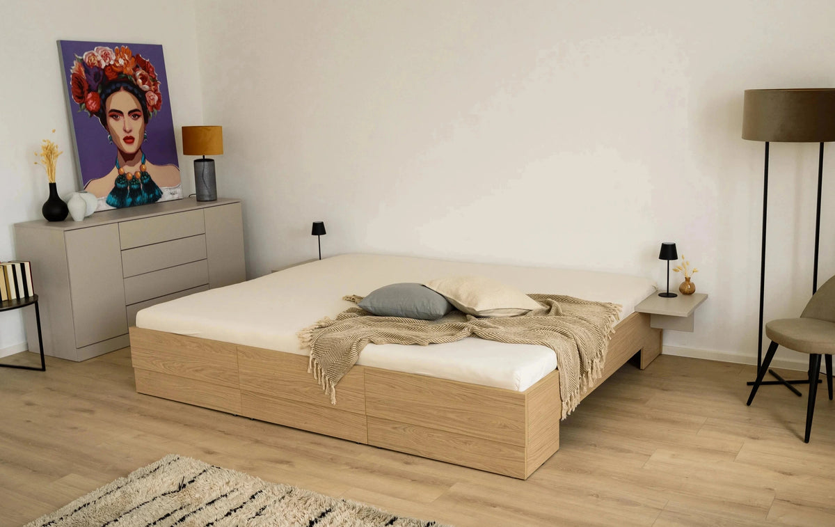 Familienbett Iris in Eiche Dekor in Schlafzimmer