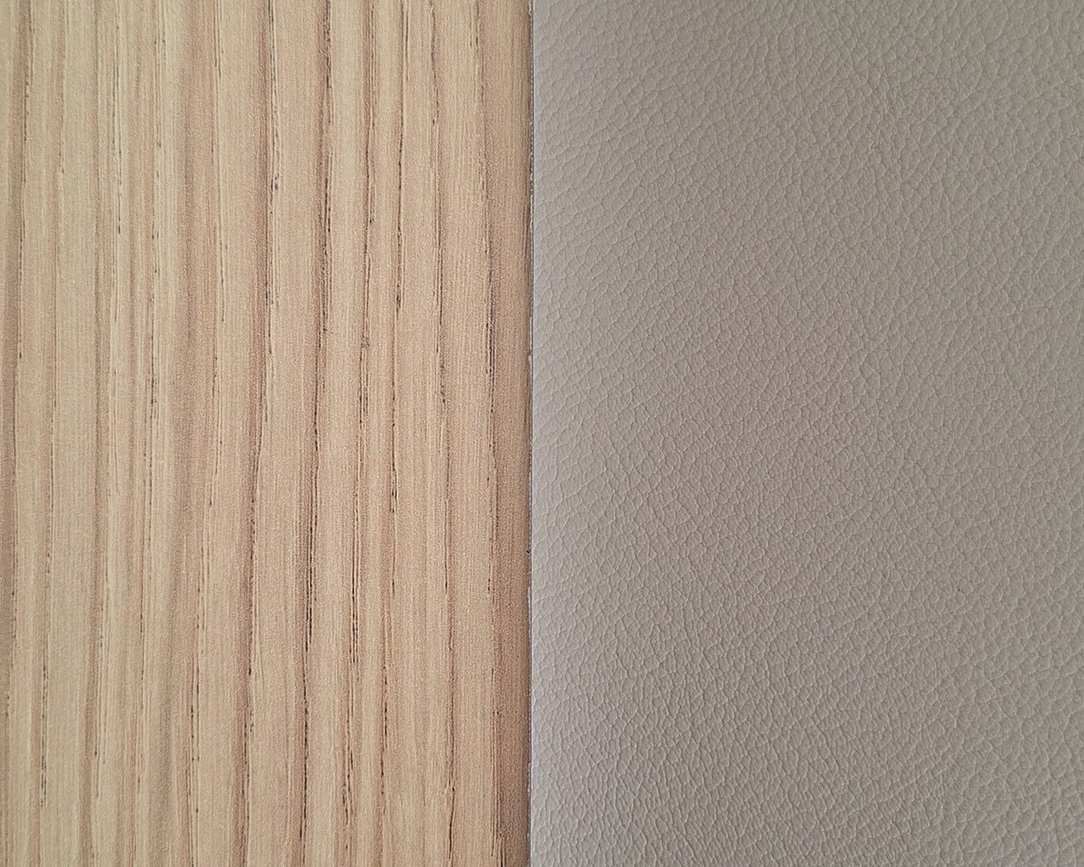 Veganes Ledermuster Eiche Dekor beige, Holzdekor von Liegewiese Familienbetten