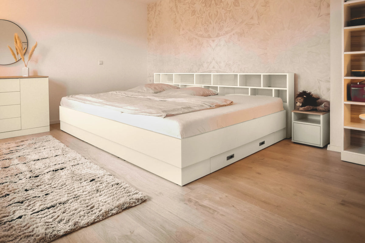 Hellbeiges Familienbett Brunella