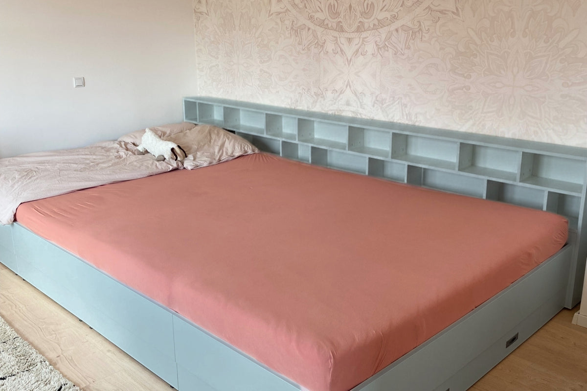 Blaugrünes Familienbett Brunella von Liegewiese, erweitert zu 360 x 200 cm