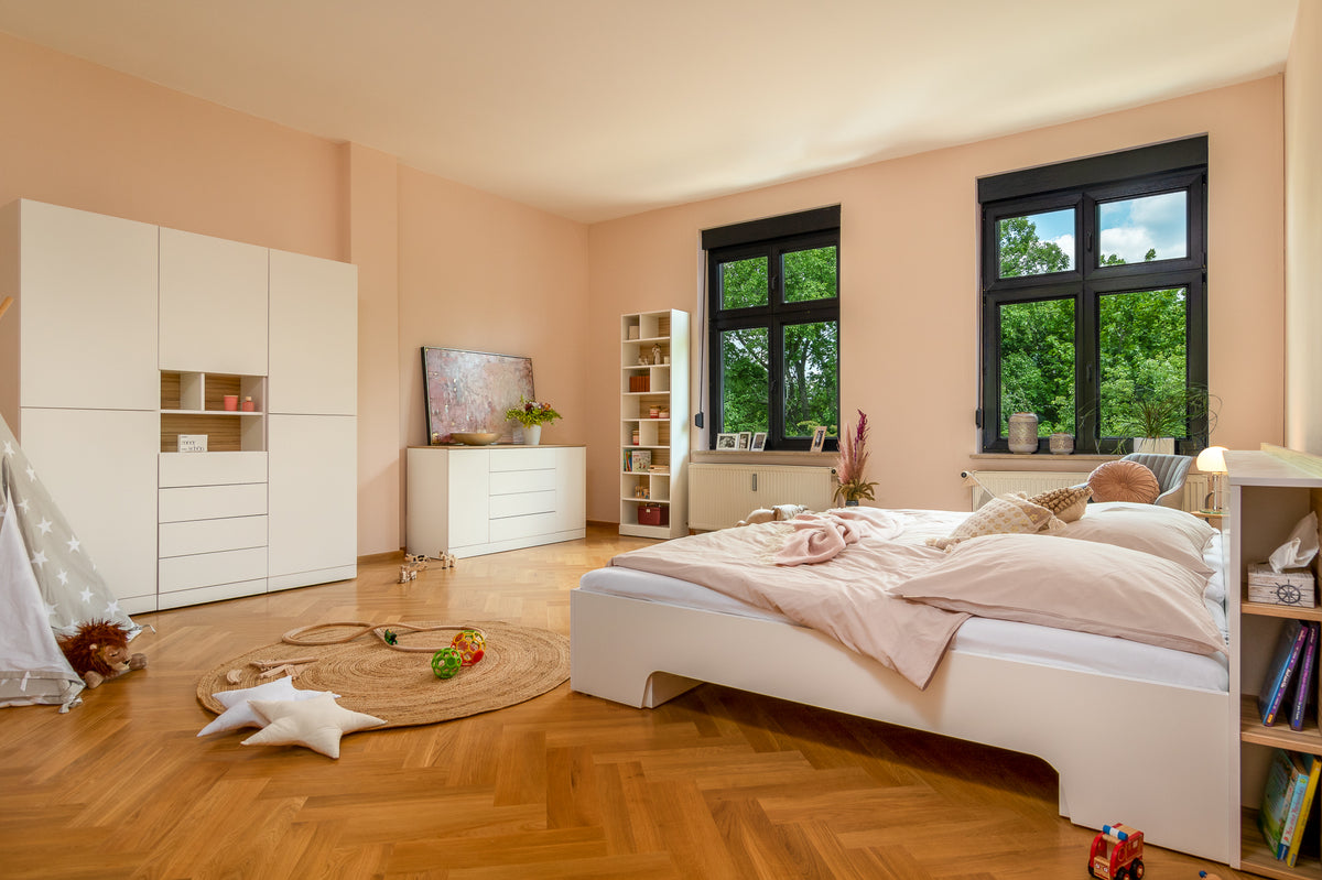 Familienmöbel von Liegewiese sind Schafzimmermöbel für die ganze Familie. Die Möbel sind modular und stetig erweiterbar.